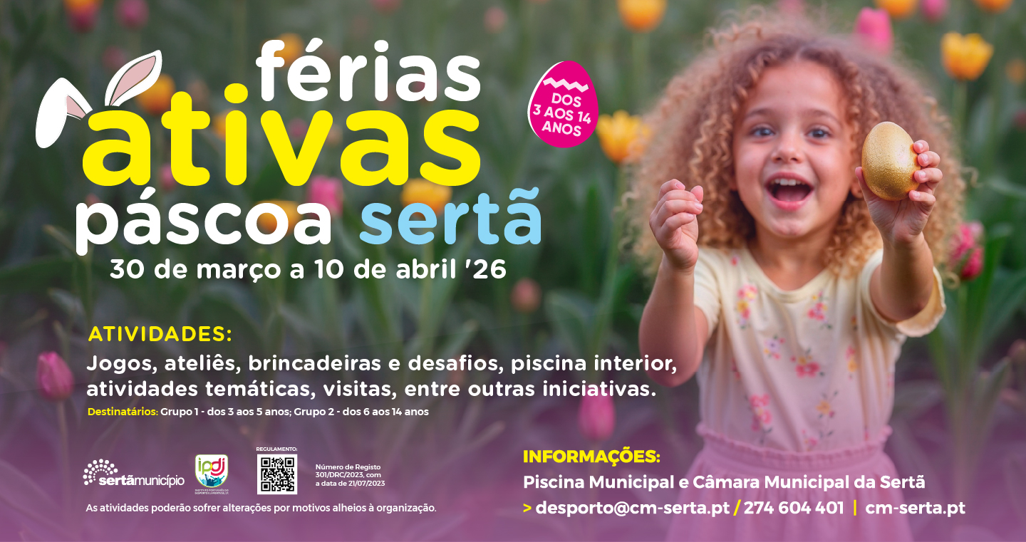 Férias Ativas da Páscoa de 30 de março a 10 de abril – inscrições já estão a decorrer 
