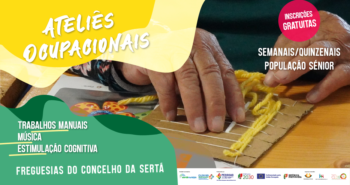 Ateliers ocupacionais visam incentivar o convívio social através de dinâmicas de grupo, música, trabalhos manuais, estimulação cognitiva e ginástica sénior.